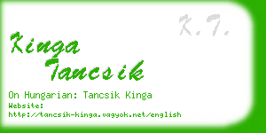 kinga tancsik business card